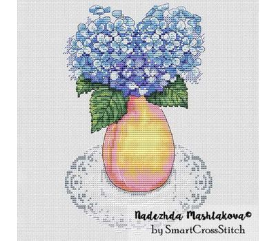 Blue Hydrangea cross stitch chart