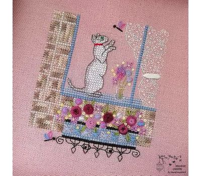 Cat by the window Embroidery chart