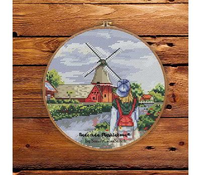 Czech Windmill round cross stitch pattern