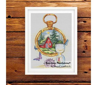 Hourglass Fairy House cross stitch pattern