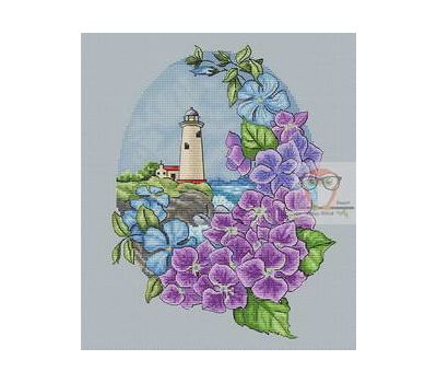 Flower Lighthouse cross stitch chart