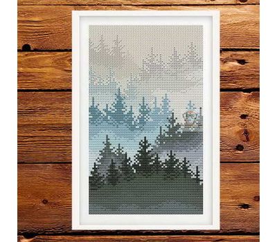 Foggy Forest cross stitch pattern
