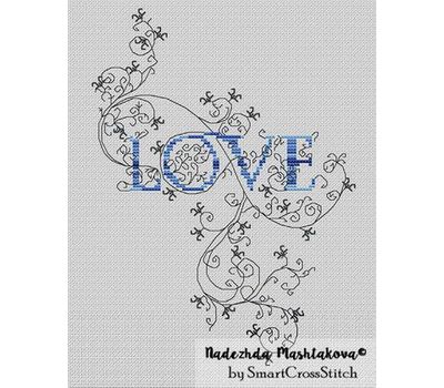 Love Free cross stitch chart