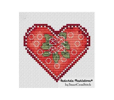 Roses Heart cross stitch chart