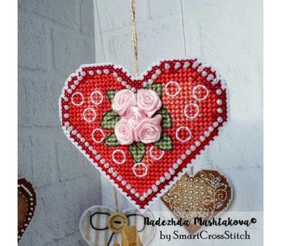 Roses Heart cross stitch pattern