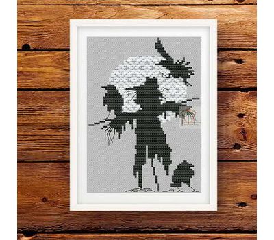 Scarecrow Jack (silhouette) cross stitch pattern