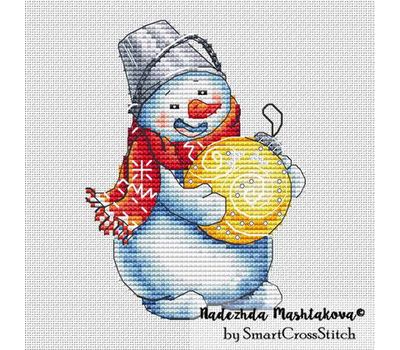 Snowman with Ball cross stitch chart
