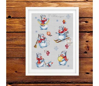 Snowmen Sampler cross stitch pattern