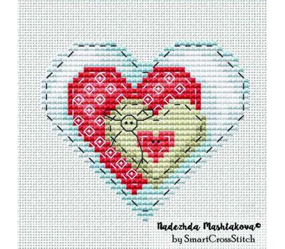 Three Hearts cross stitch chart