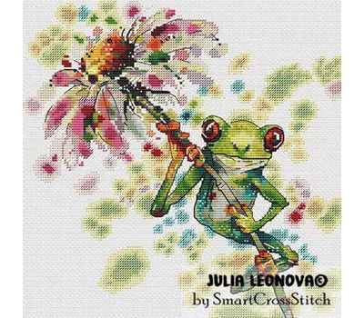 Watercolor frog Free cross stitch chart