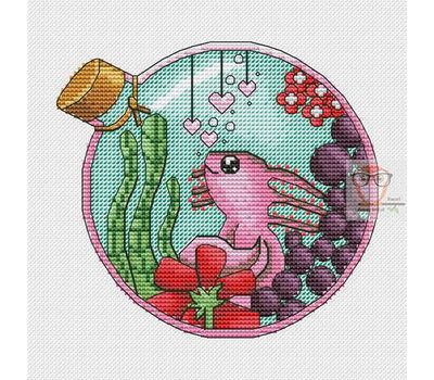 Cute Axolotl cross stitch chart