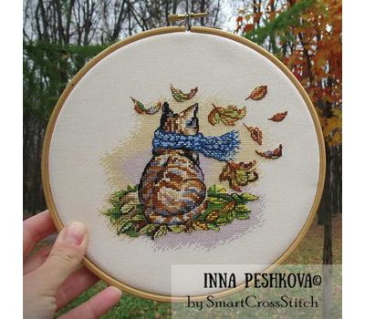 Autumn Cat cross stitch chart