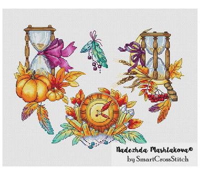 Autumn Hourglass Set cross stitch chart