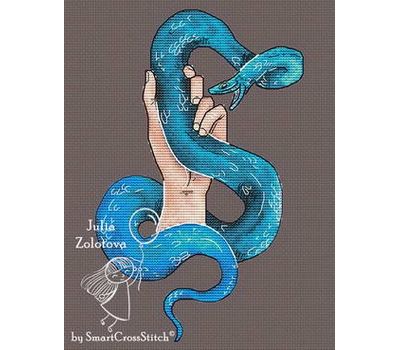 Blue Snake Cross stitch pattern