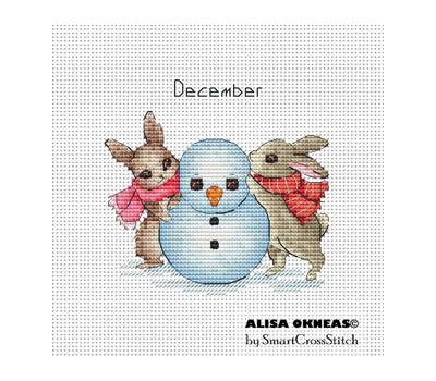 December - Bunnies Calendar cross stitch
