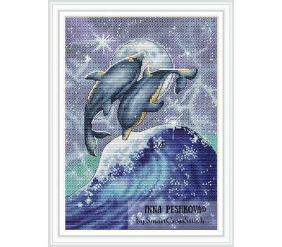 Dolphins cross stitch