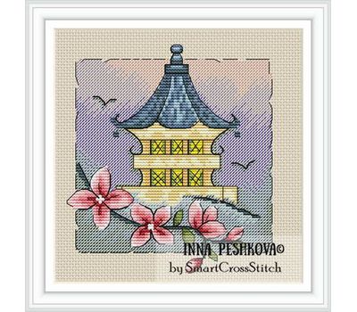 Pagoda cross stitch pattern
