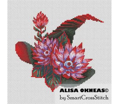 Witch Hat with flowers cross stitch chart