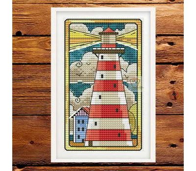 Stamp Lighthouse day cross stitch pattern
