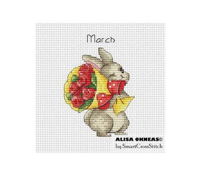 March - Bunnies Calendar cross stitch