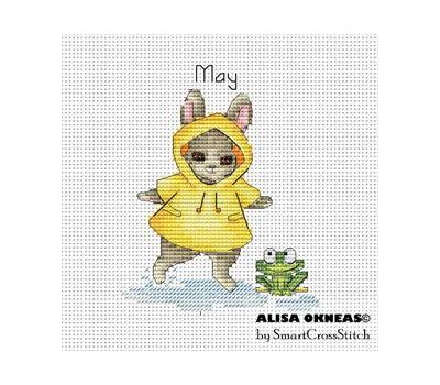 May- Bunnies Calendar cross stitch