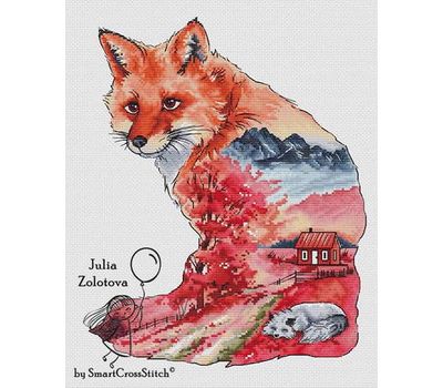 Red Fox Fantasy cross stitch