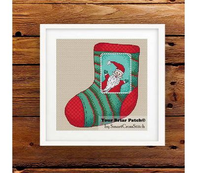 Xmas Santa Stocking cross stitch pattern
