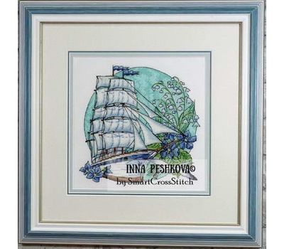 Ship and may-lily cross stitch