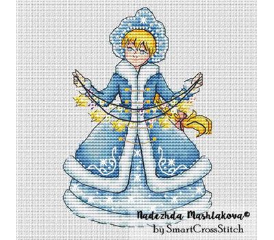 Snow Maiden with a garland cross stitch