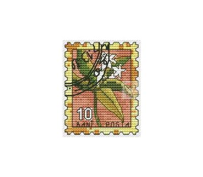 Stamp with flowers cross stitch