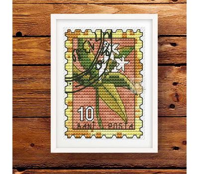 Stamp with flowers cross stitch pattern