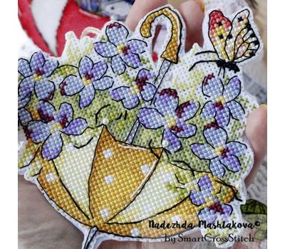 Violets Umbrella cross stitch design