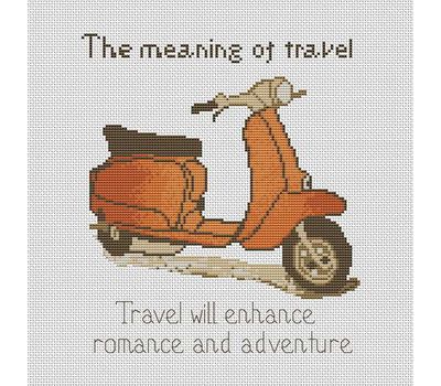 The meaning of travel Retro bike cross stitch chart