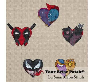 Avengers Hearts Set  Cross stitch pattern