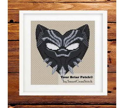 Black Panther Heart Cross stitch