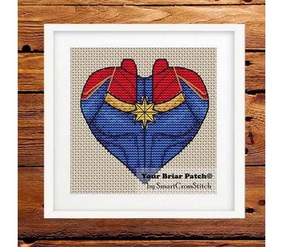 Captain Marvel Heart Cross stitch