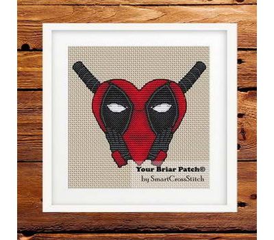 Deadpool Heart Cross stitch