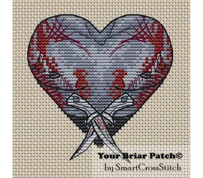 Drax the Destroyer Heart Cross stitch pattern