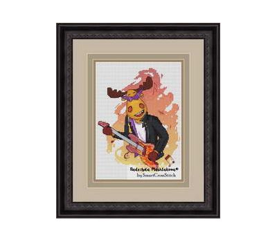 Funny Elk with Guitar Free cross stitch