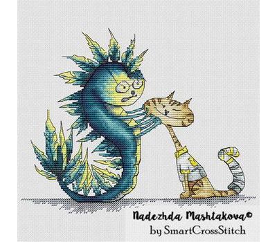 Monster and Cat Cross stitch