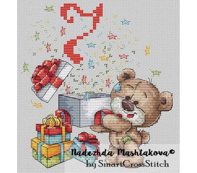 Happy Birthday Bear Free cross stitch