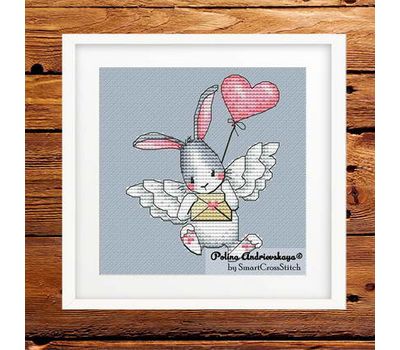 Happy Valentine Bunny cross stitch pattern