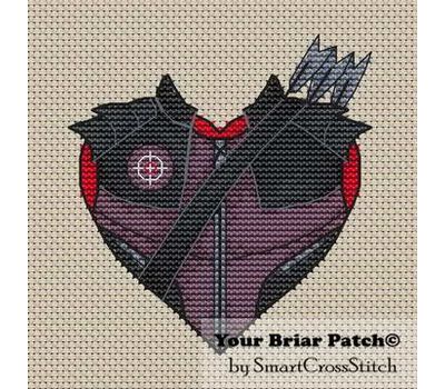 Hawkeye Heart Cross stitch pattern