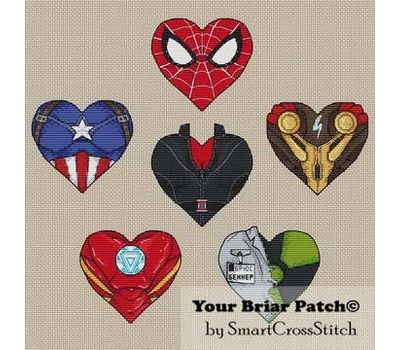 Avengers Hearts Set 1 Cross stitch