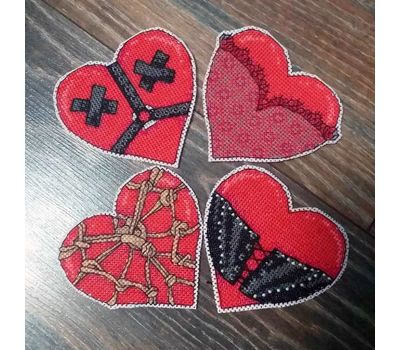 Hot Hearts cross stitch