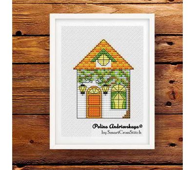 Orange House cross stitch pattern