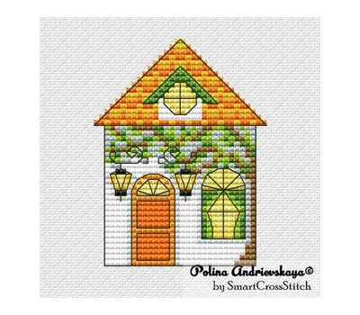 Orange House cross stitch chart