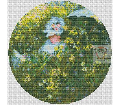 In the Meadow by Claude Monet cross stitch pattern
