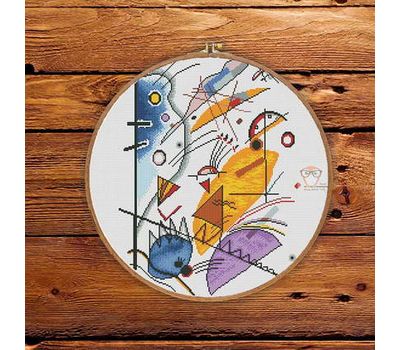 Watercolor by Wassily Kandinsky cross stitch pattern