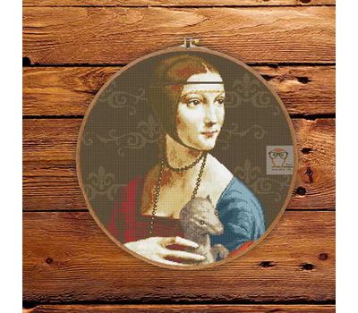 Lady with an Ermine by Da Vinci cross stitch